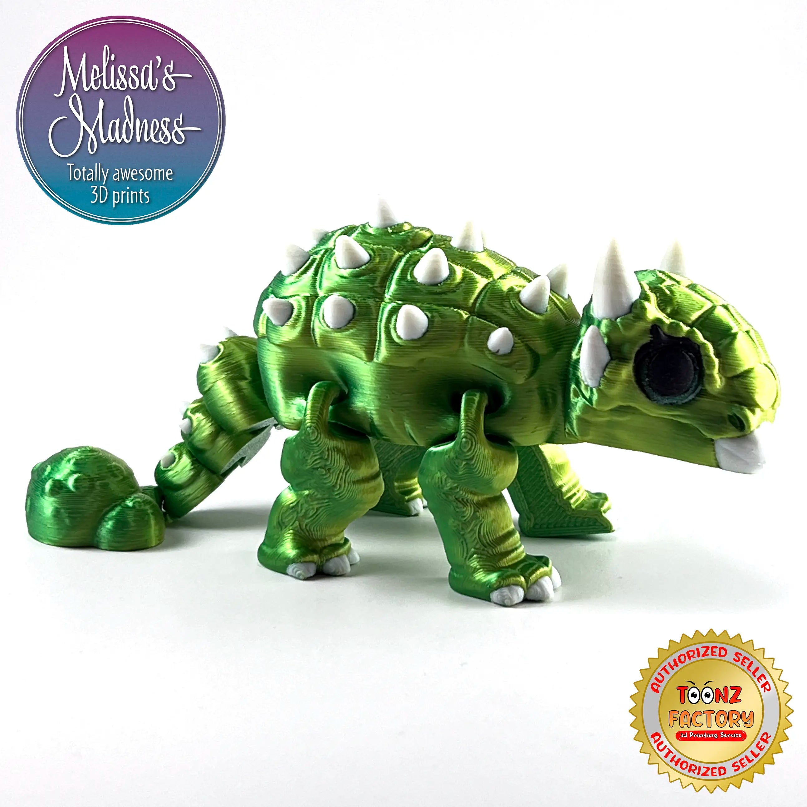 Ankylosaurus - Articulating 3D Printed Dinosaur Figurine | Made in