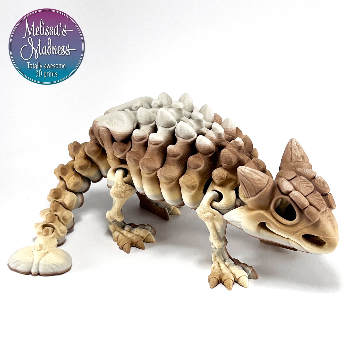Ankylosaurus Skeleton Flexi Model Collectible Figurine in Sediment