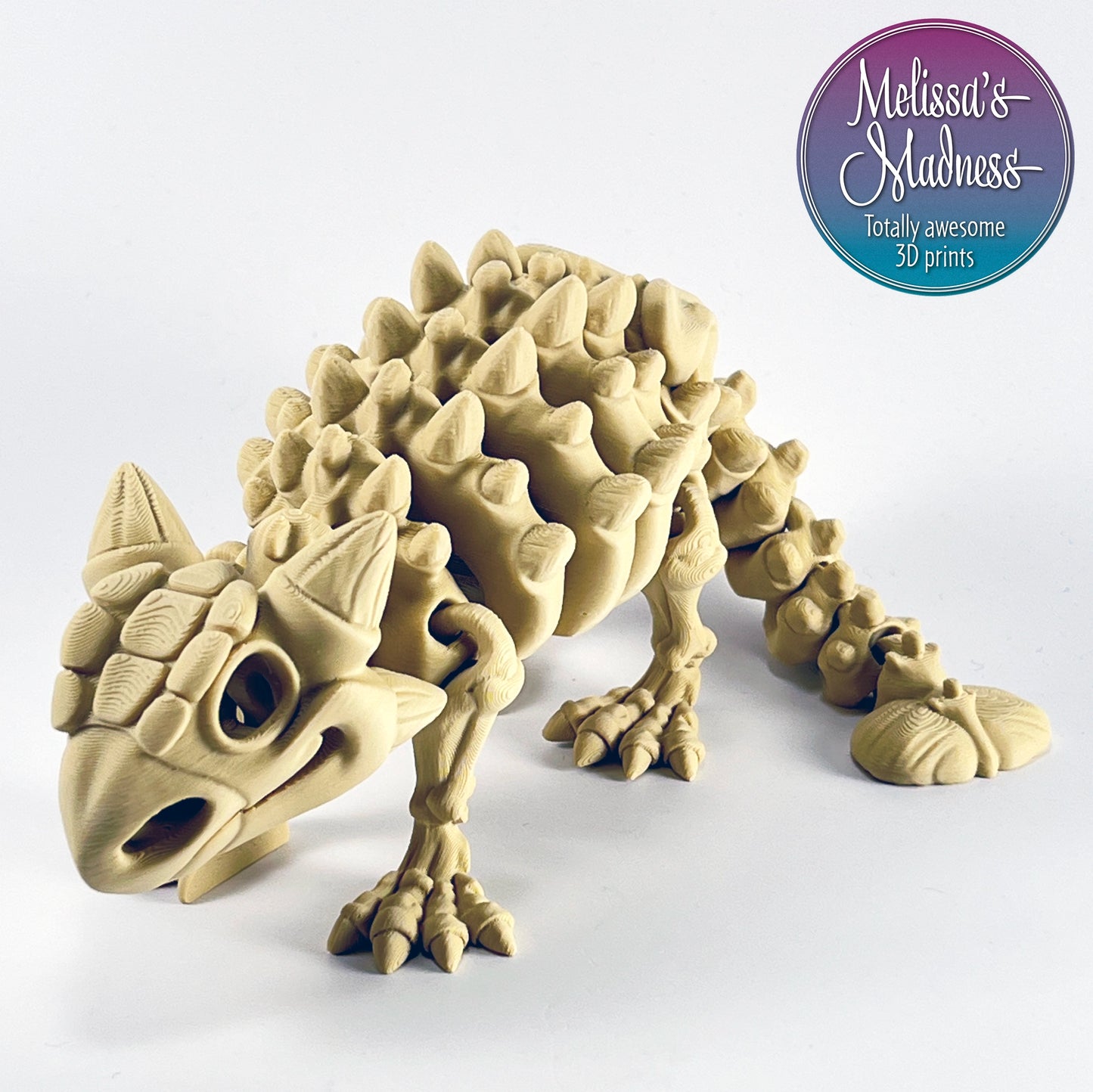 Ankylosaurus Flexi Skeleton Sustainable Collectible Bioplastic Figurine in Desert