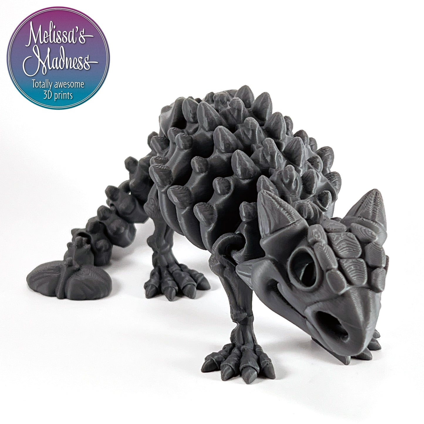 Ankylosaurus Flexi Skeleton Eco-Friendly Wholesale Figurine Bioplastic in Dark Gray