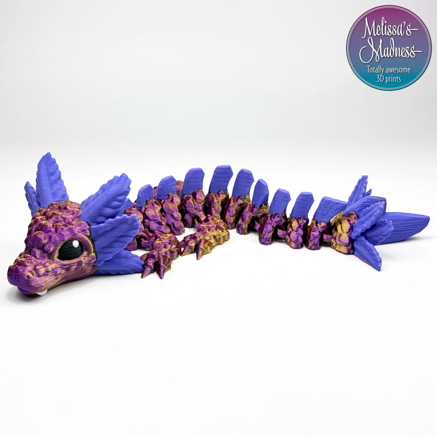 Axolotl Baby Dragon - Articulating 3D Printed Fantasy Figurine | Made in Montana | Cinderwing3D Design