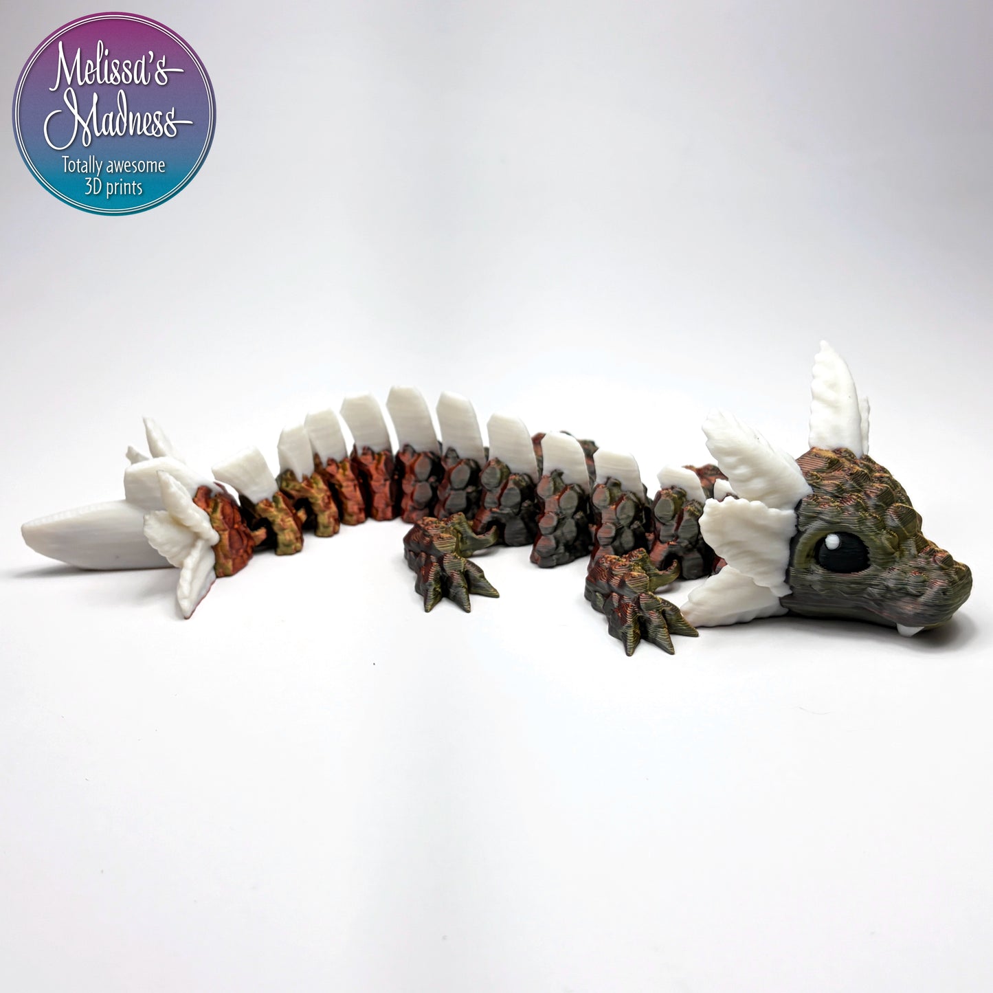 Axolotl Baby Dragon - Articulating 3D Printed Fantasy Figurine | Made in Montana | Cinderwing3D Design