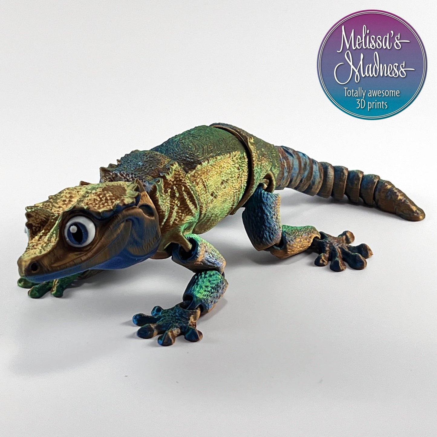 Crested Gecko in Orange+Green+Blue Shifting