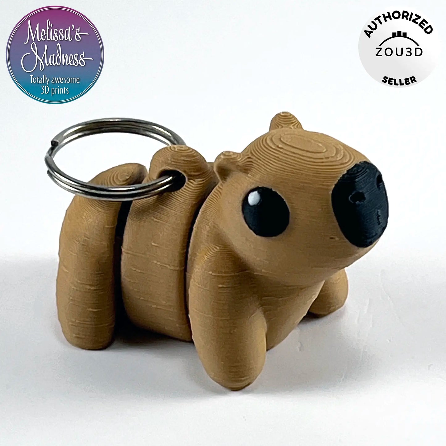 Cute Capybara Keychain in Caramel