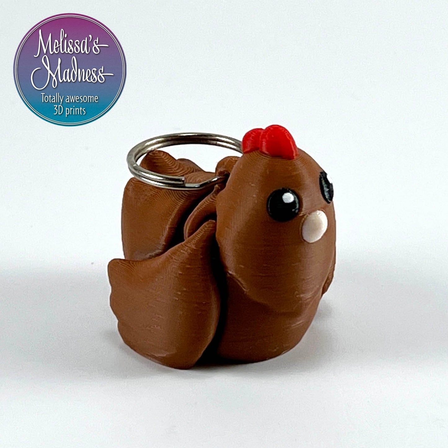 Cute Chicken Keychain in Brown