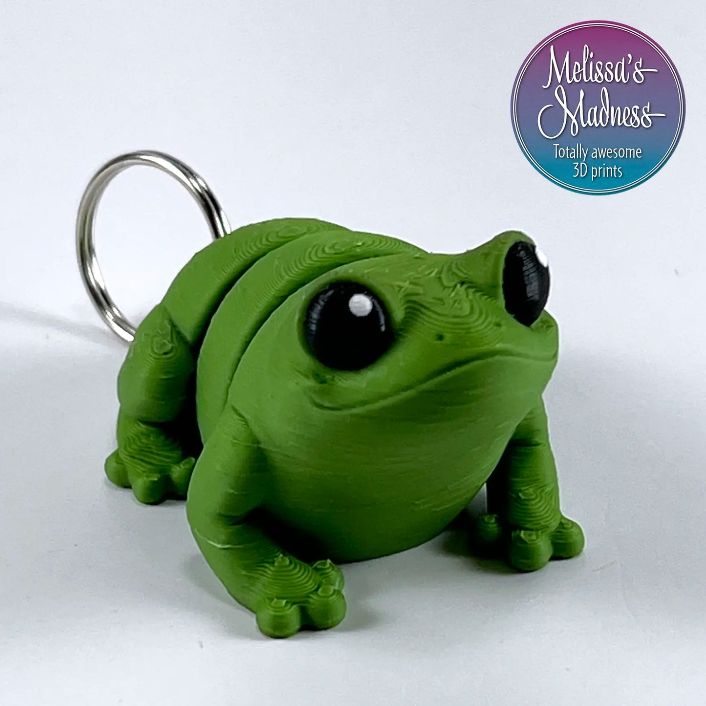 Cute Frog Keychain in Vine Green