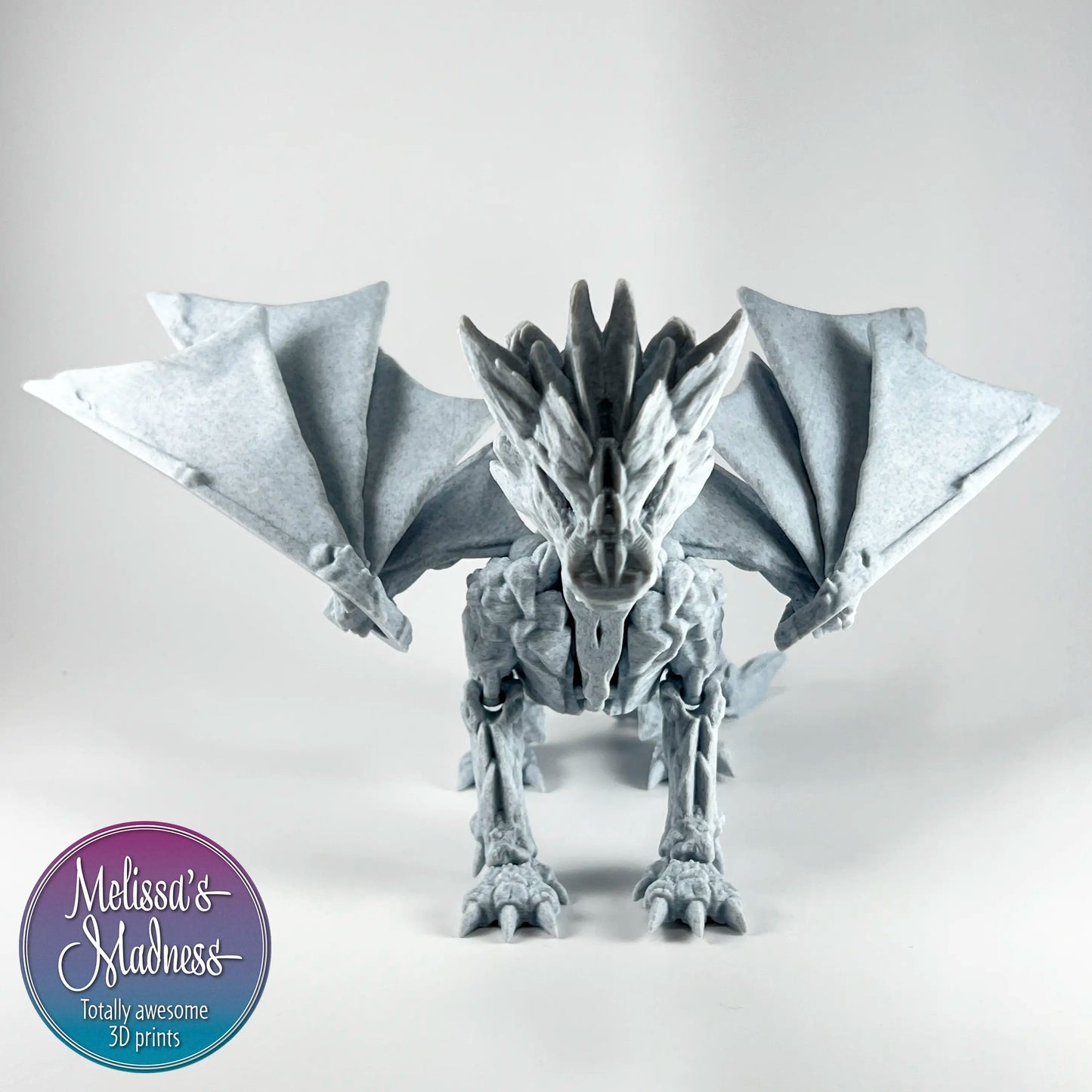 Great Stone Dragon in Gray Marble