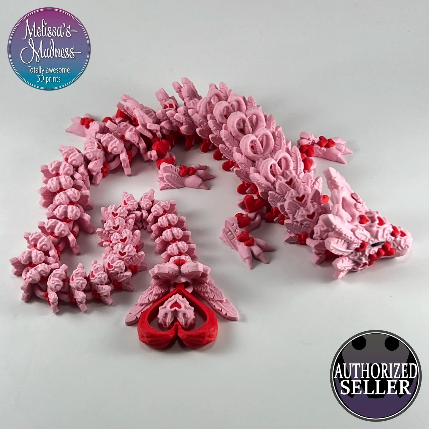 Heart Light Dragon in Petal Pink & Scarlet