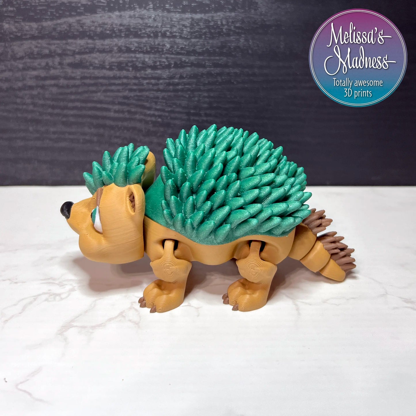 Hedgehog in Diamond Green & Brown