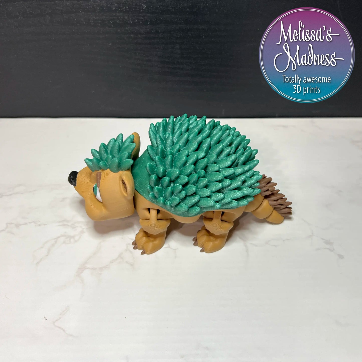 Hedgehog in Diamond Green & Brown