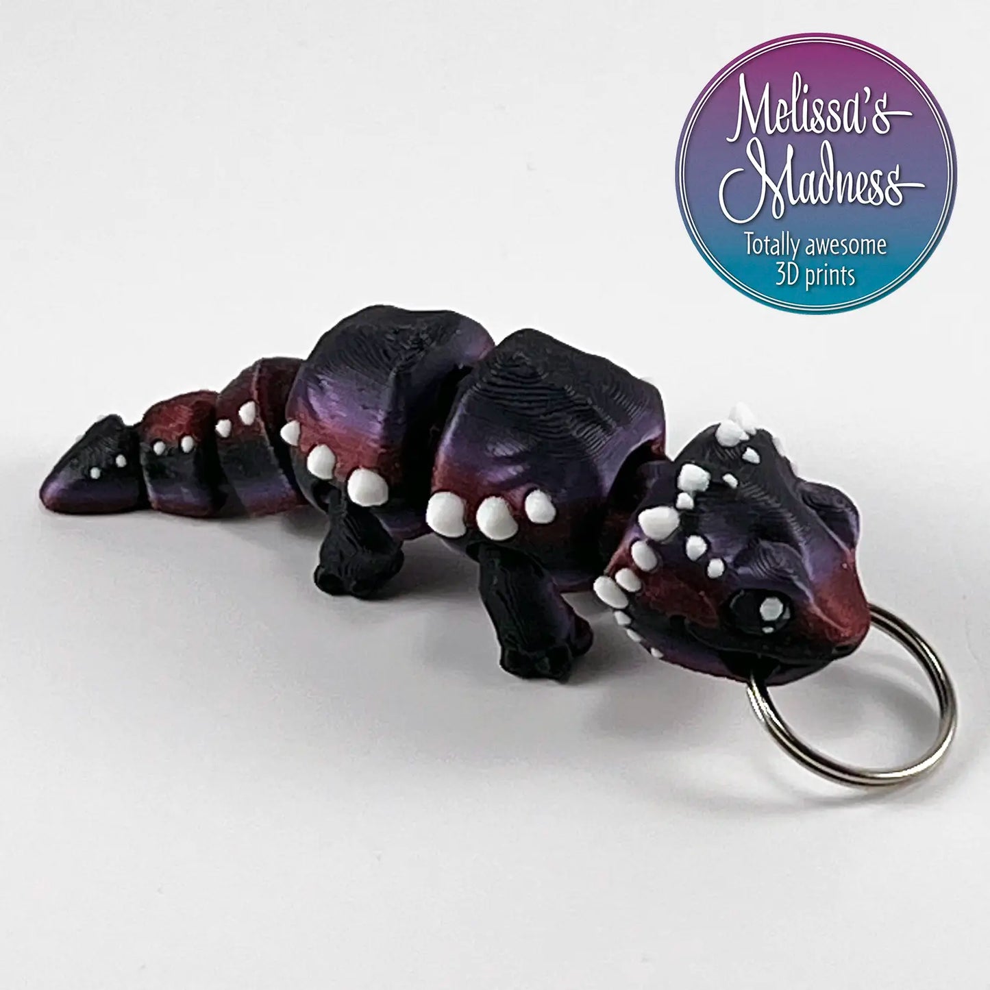 Mini Bearded Dragon Keychain in Dragon's Lair & Silk White