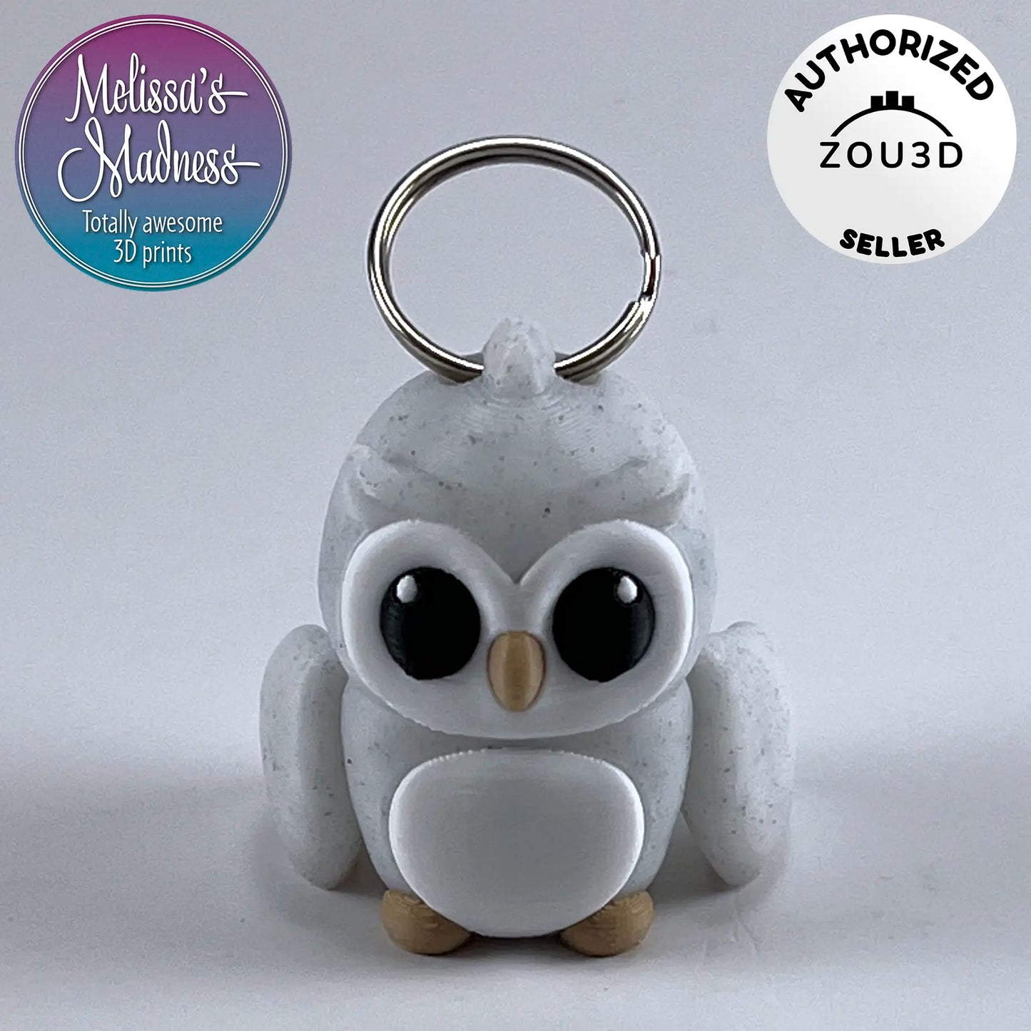 Cute Owl Keychain in Vanilla Chip