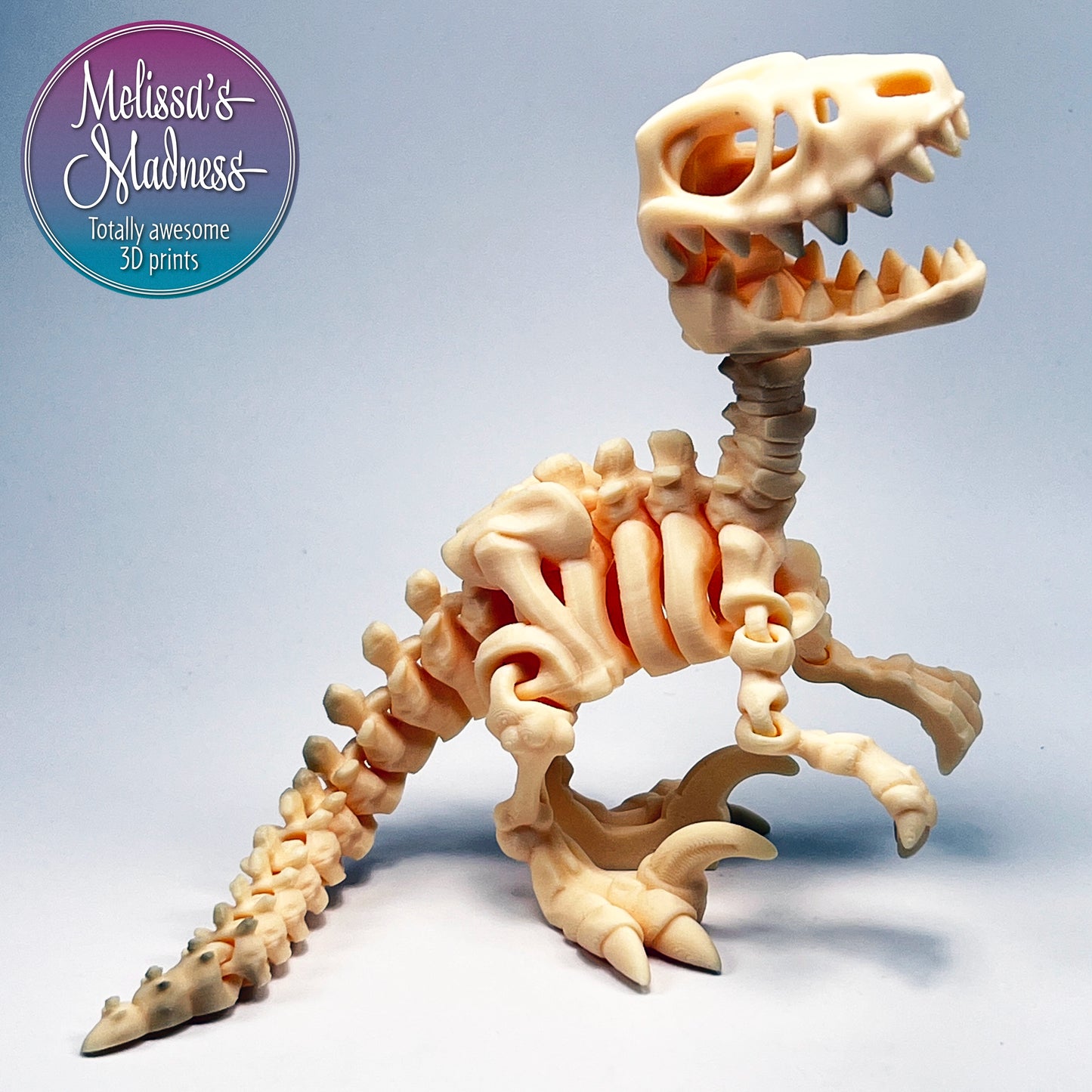 Raptor Flexi Skeleton Eco-Friendly Wholesale Figurine Bioplastic in Light Peach