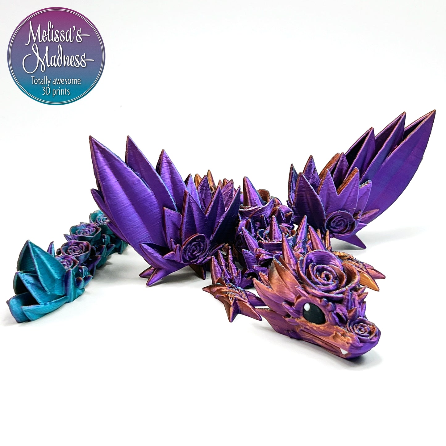 Rosewing Baby Dragon - Articulating 3D Printed Fantasy Figurine | Made in Montana | Cinderwing3D Design