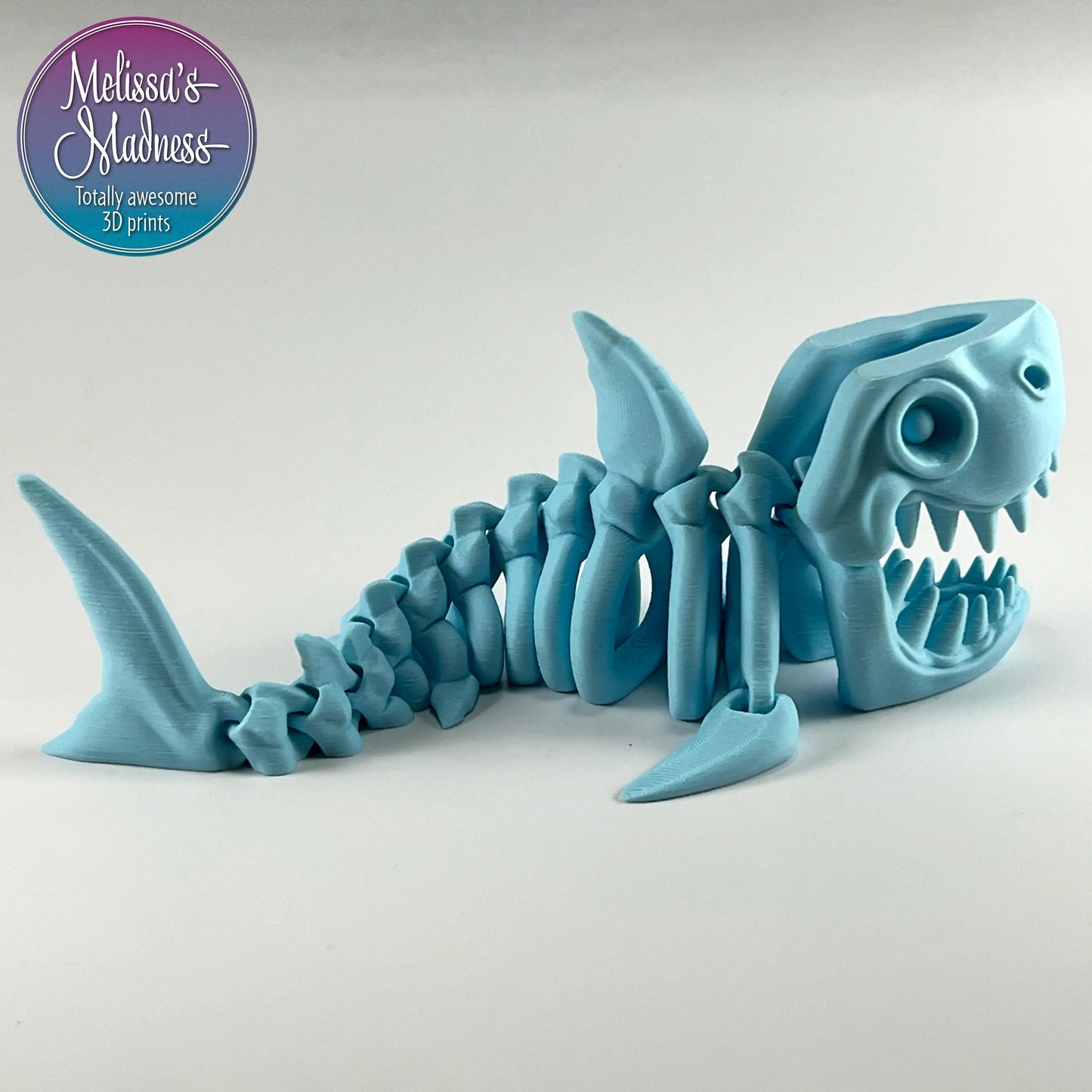 Shark Flexi Skeleton Eco-Friendly Wholesale Fidget Bioplastic in Ice Blue