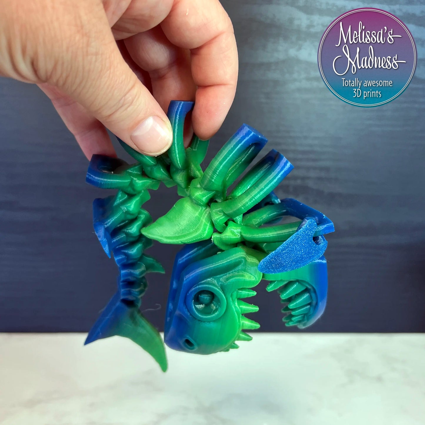 Articulated Shark Skeleton 3D Printed Collectible Model in Elements