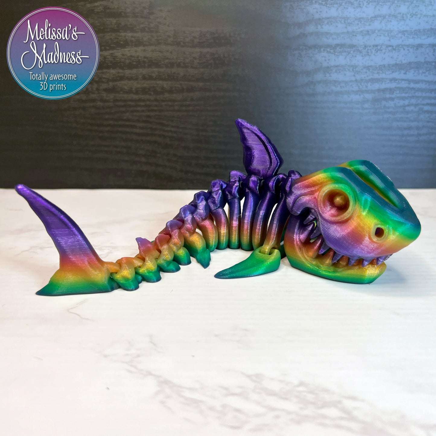 Shark Flexi Skeleton Eco-Friendly Wholesale Fidget Bioplastic in Blooming