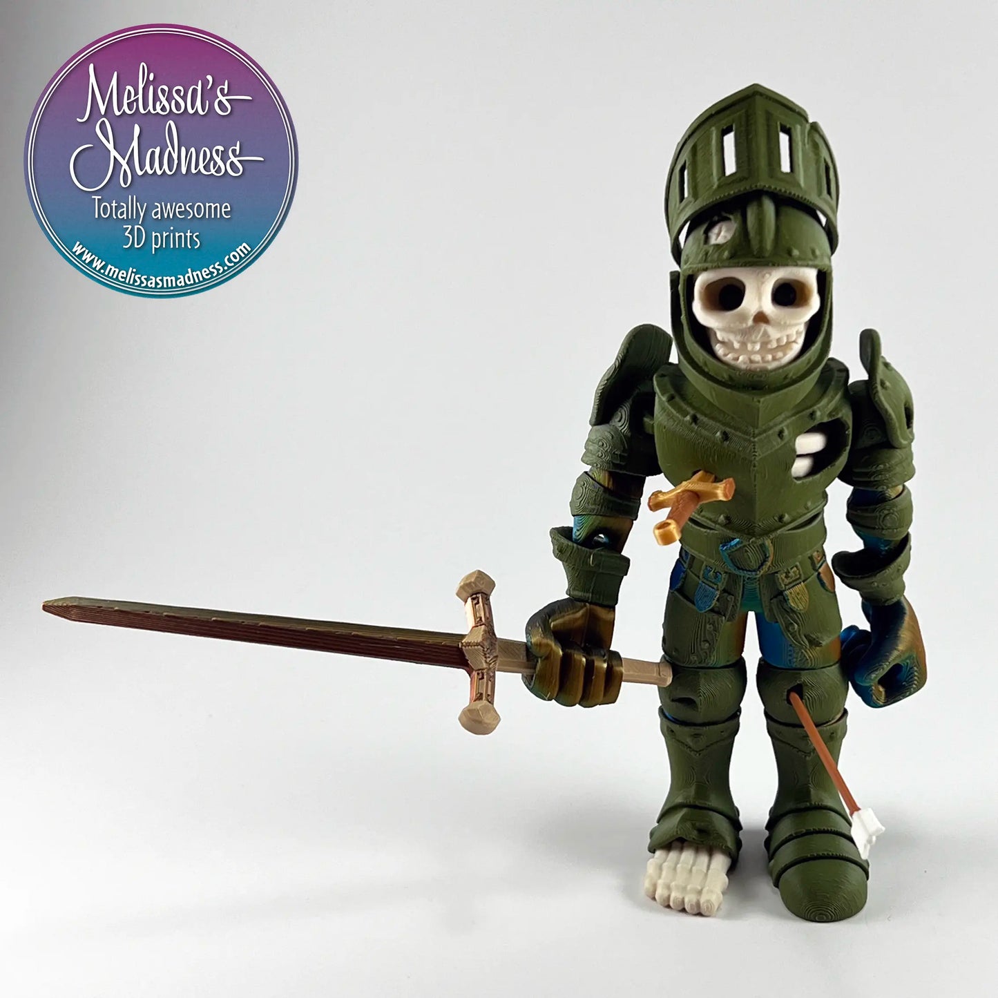 Skeleton Knight in Dark Green & Orange+Green+Blue Shifting