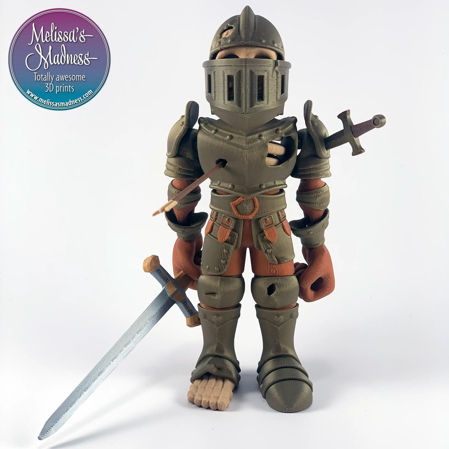 Skeleton Knight in Bronze & Brown