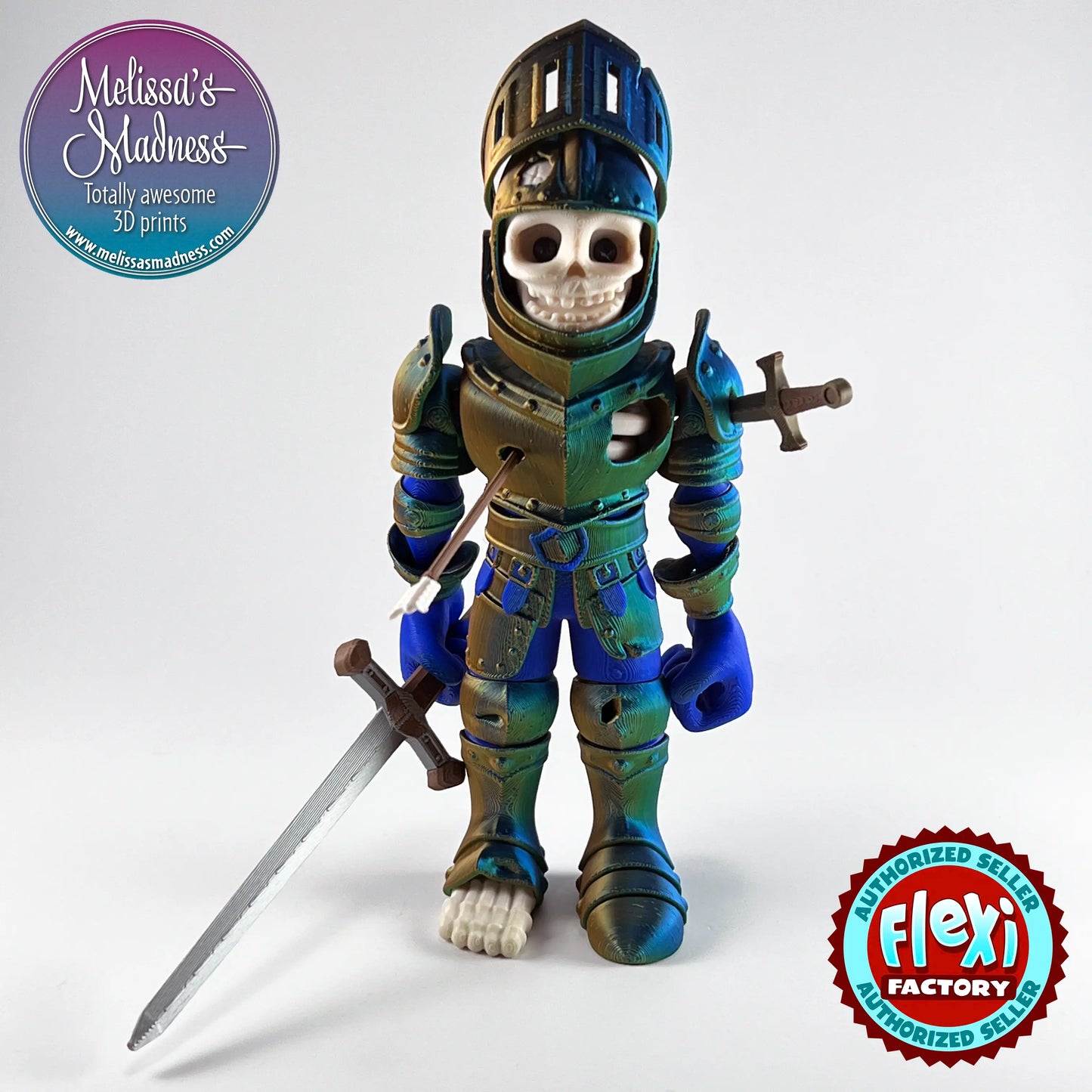 Skeleton Knight in Orange+Green+Blue Shifting & Blue