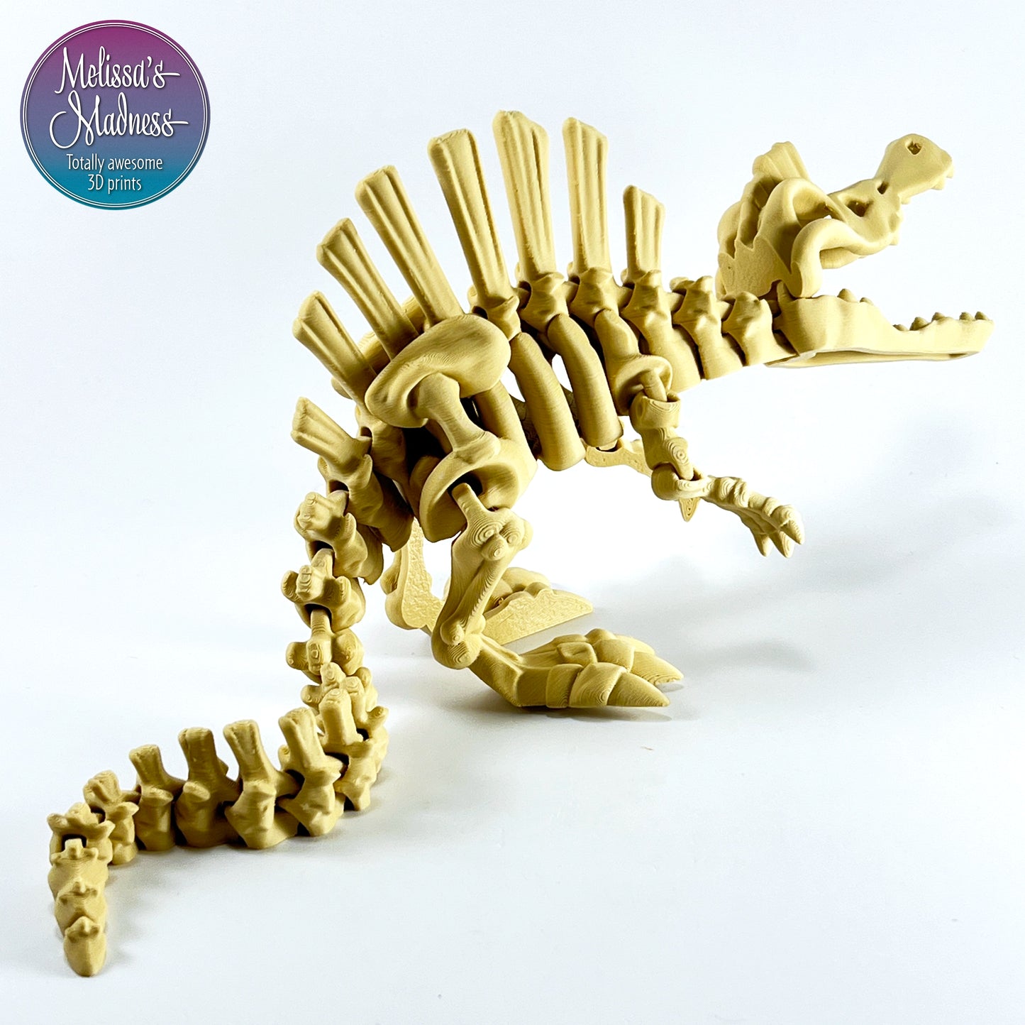 Wholesale Spinosaurus Skeleton in Desert museum gift shop supplier 3D printed collectible