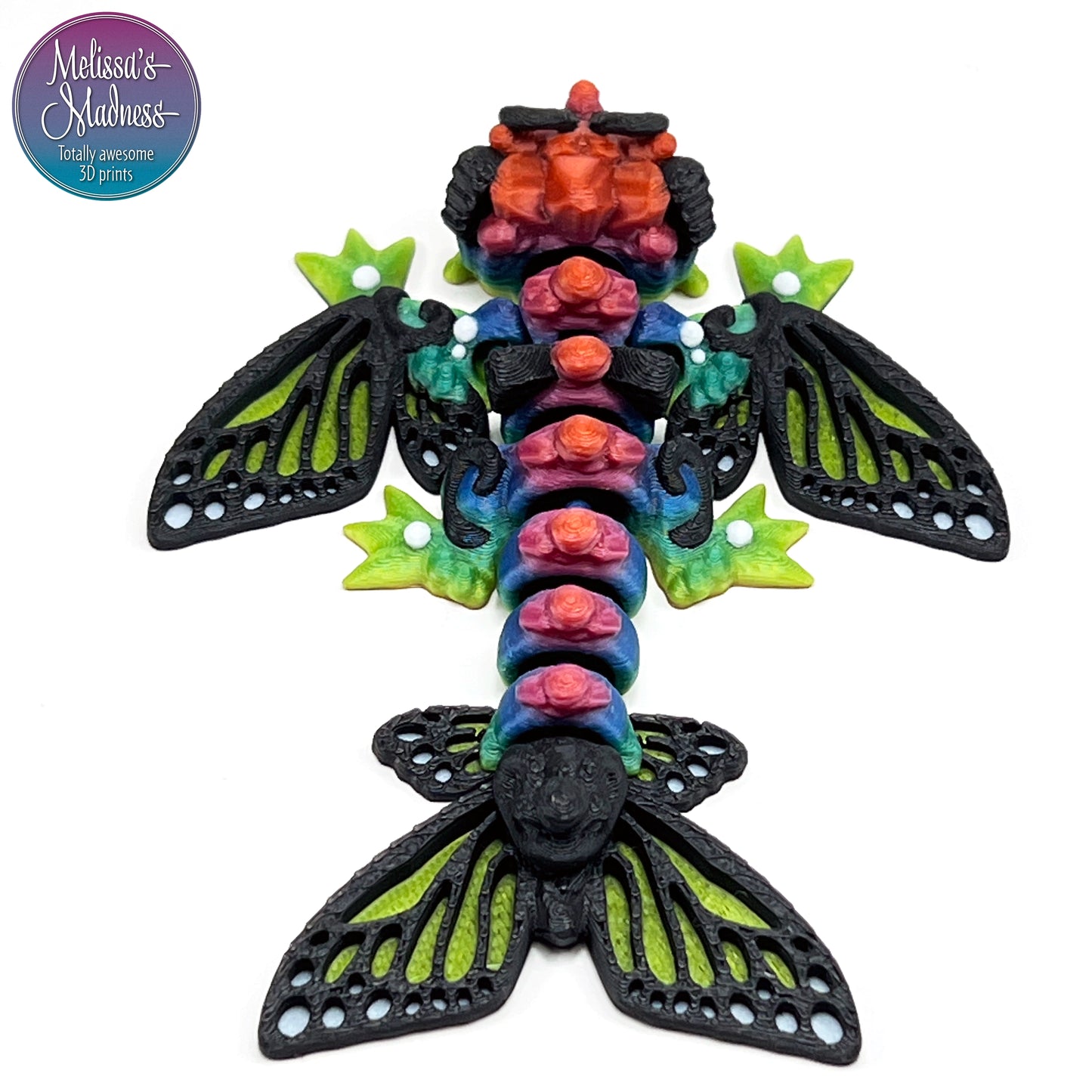 Articulated Tiny Butterfly Wyvern in Fantasy Rainbow Wholesale Collectible Gift Shop Display Figurine