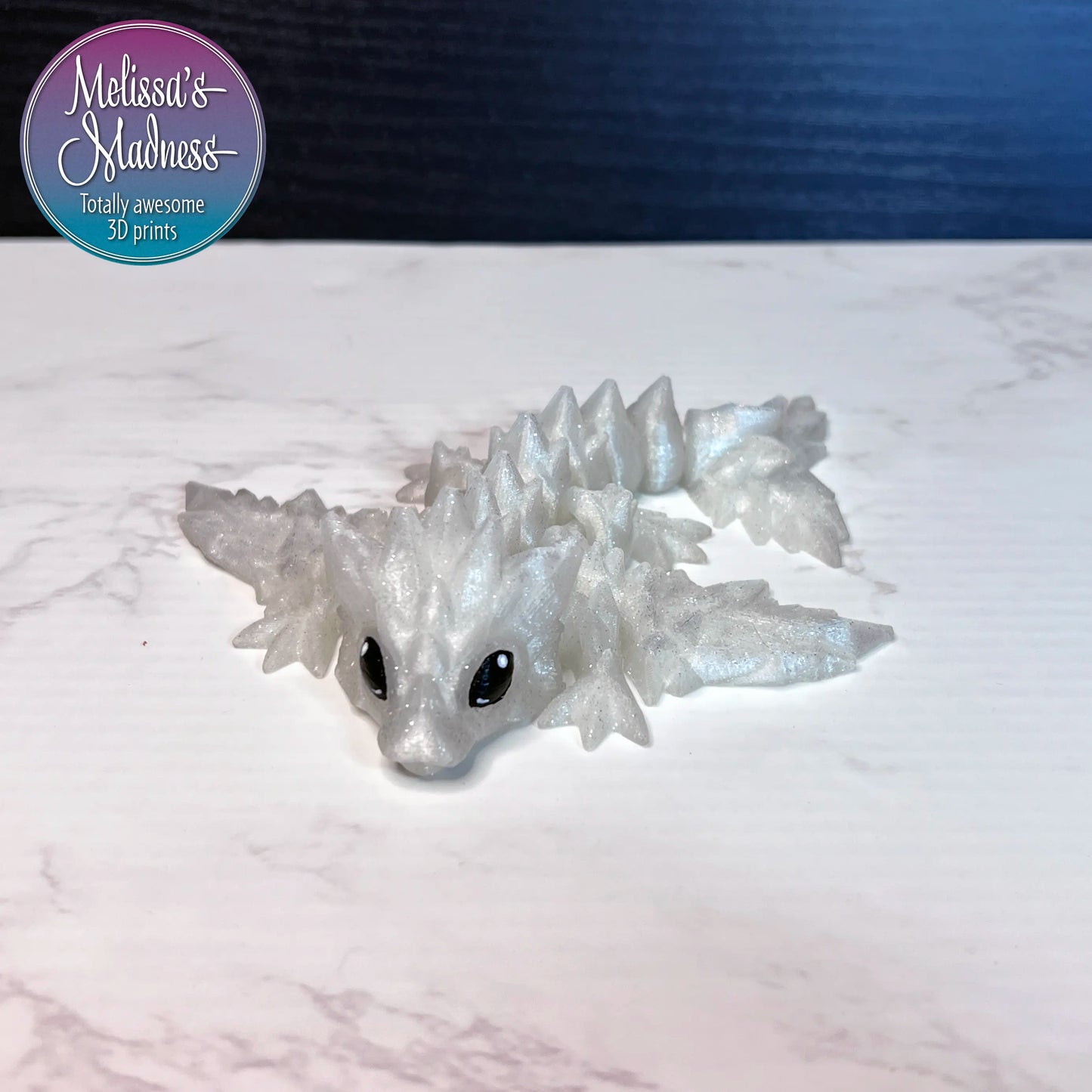 Handcrafted Tiny Crystal Dragon in Diamonds are Forever Flexi Collectible Made in Montana Women-Owned
