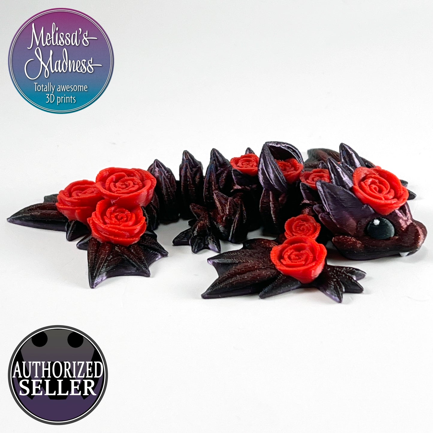 Articulated Tiny Rose Wyvern in Dragon's Lair & Red Flexible Collectible Figurine 3D Printed Fidget