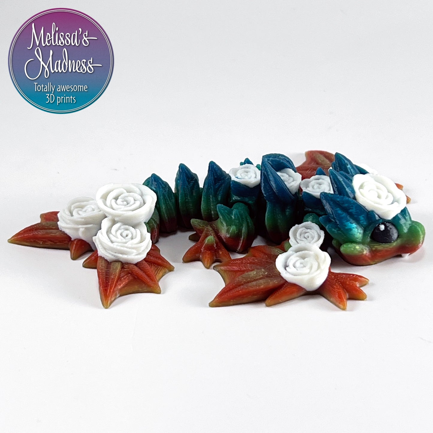 Tiny Rose Wyvern in Elements & White