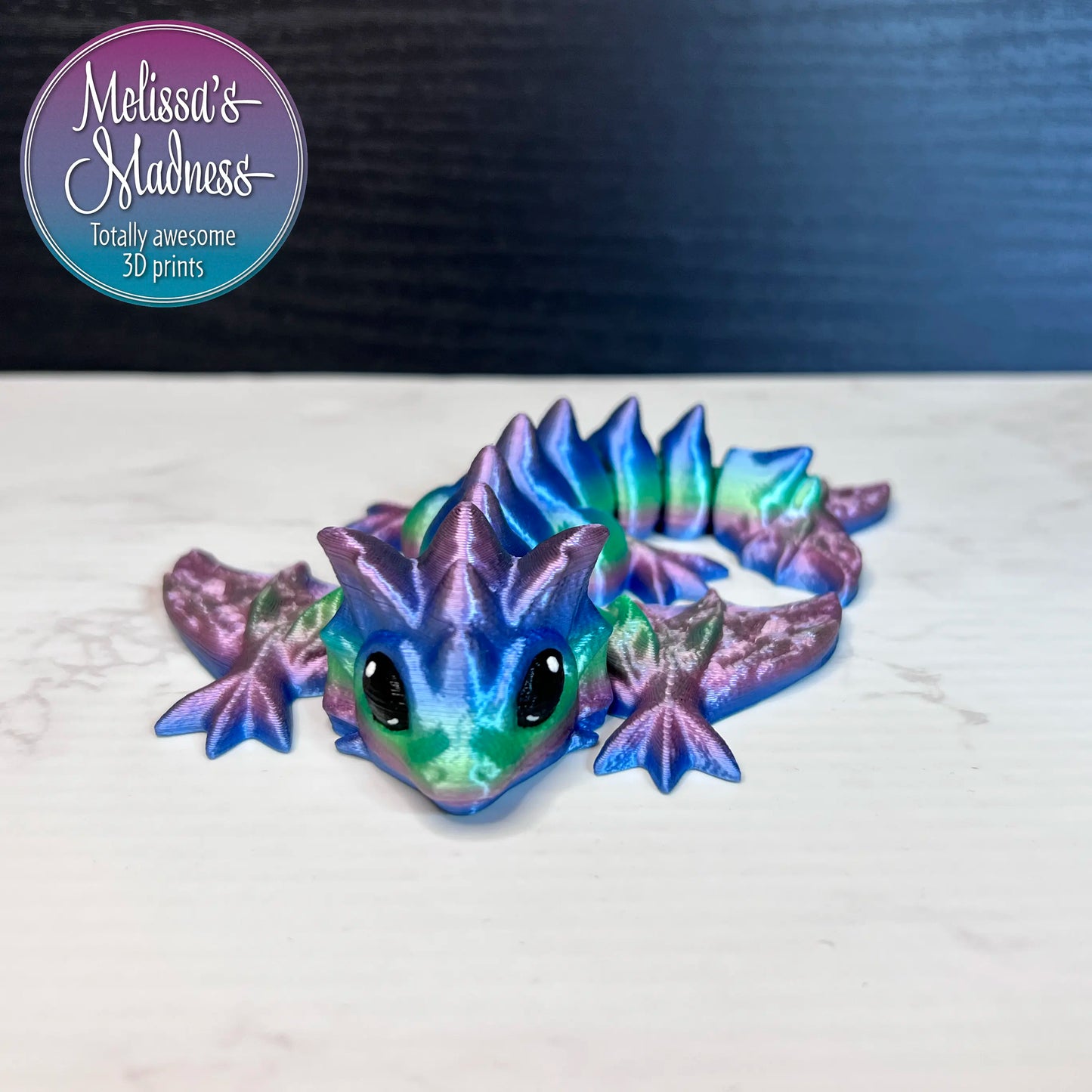 3D Printed Tiny Wyvern in Pastel Rainbow Wholesale Gift Shop Supplier Museum Store Collectible