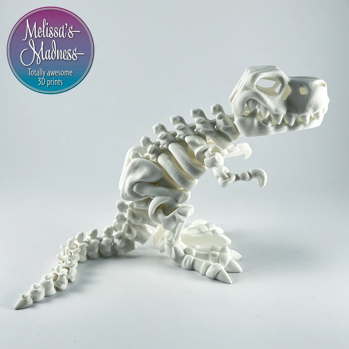 Tyrannosaurus Skeleton in Cotton White