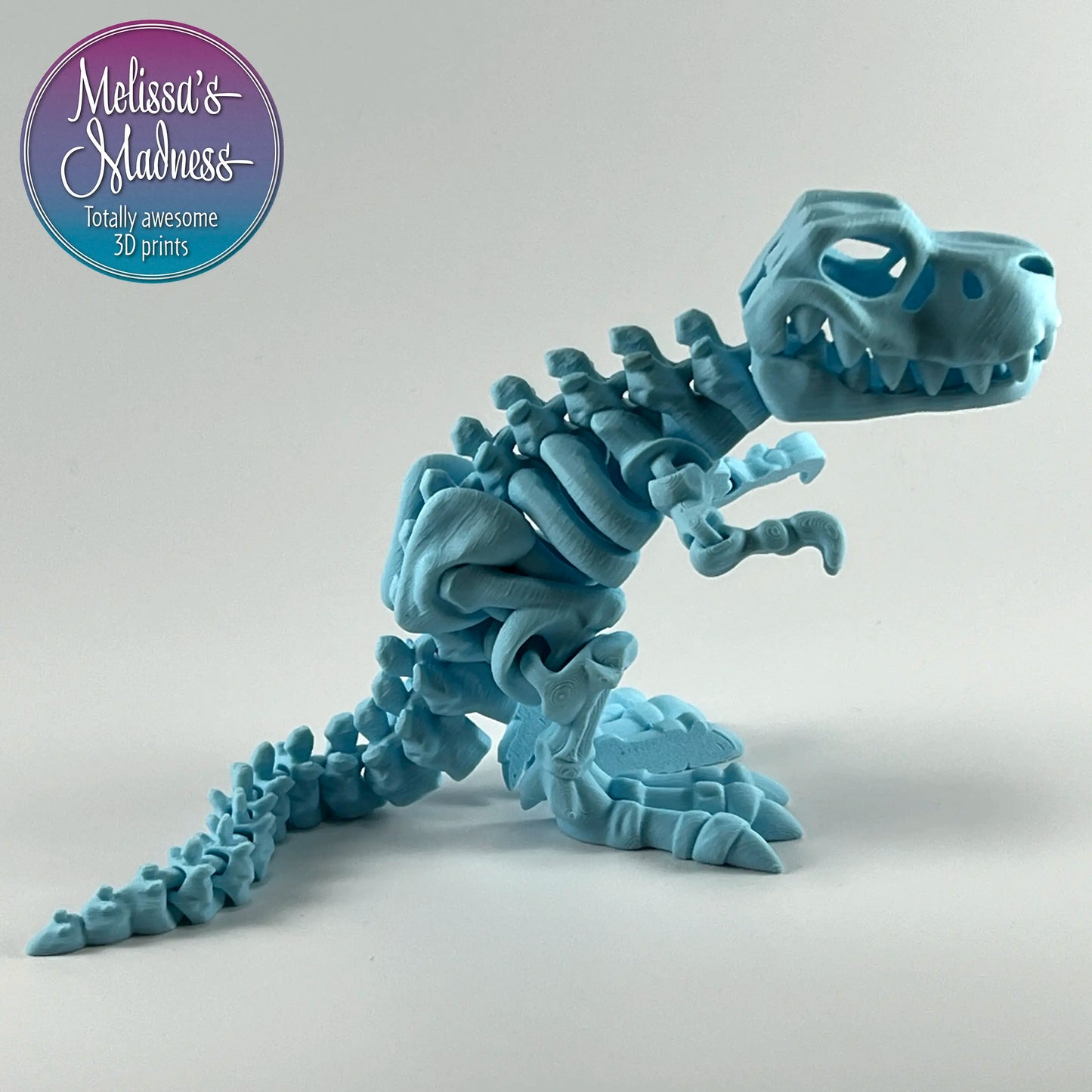 Tyrannosaurus Skeleton in Ice Blue