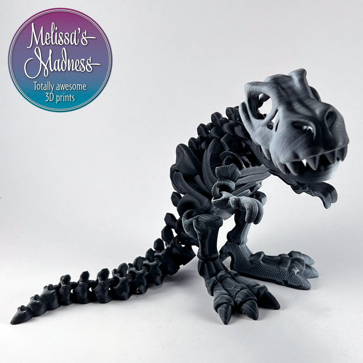 Tyrannosaurus Skeleton in Black+White Shifting Matte