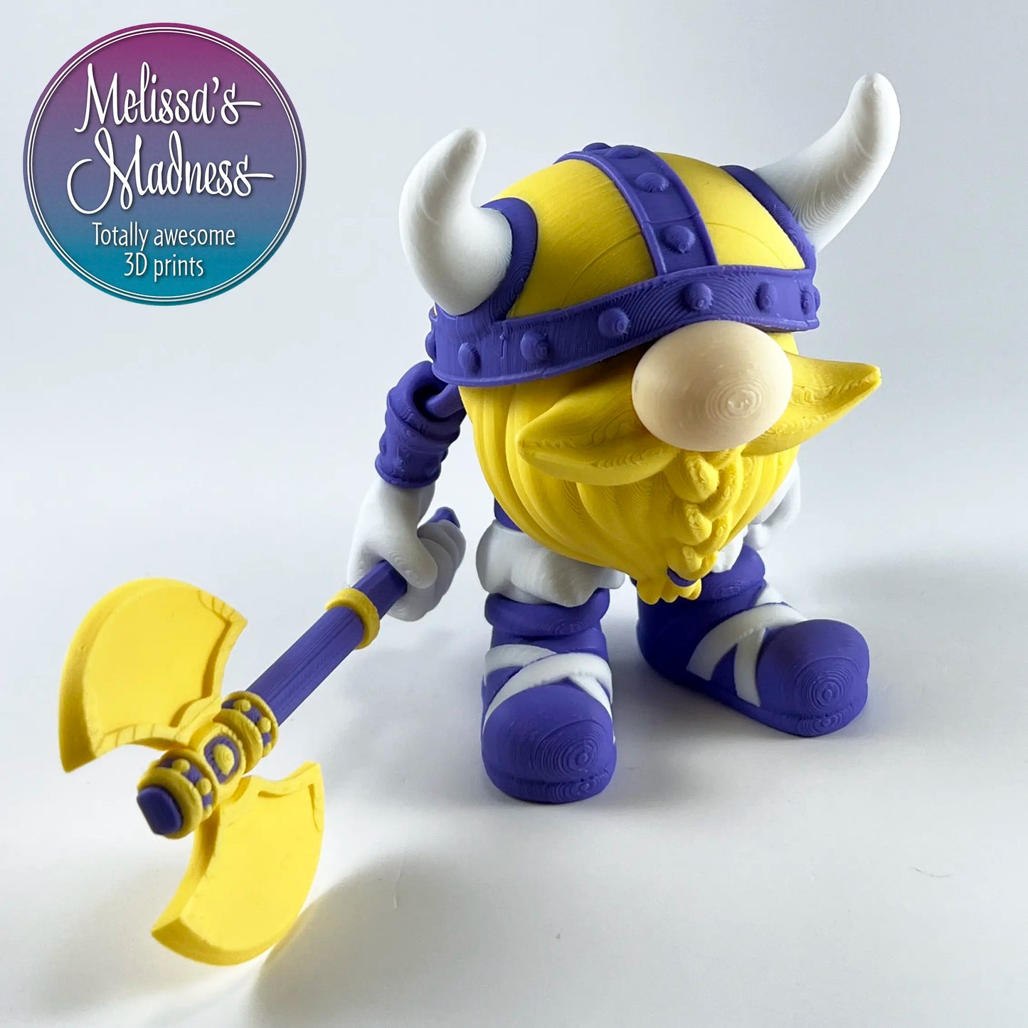 Viking Gnome - Articulating 3D Printed Humanoid Figurine | Made in Montana | Flexi Factory Design