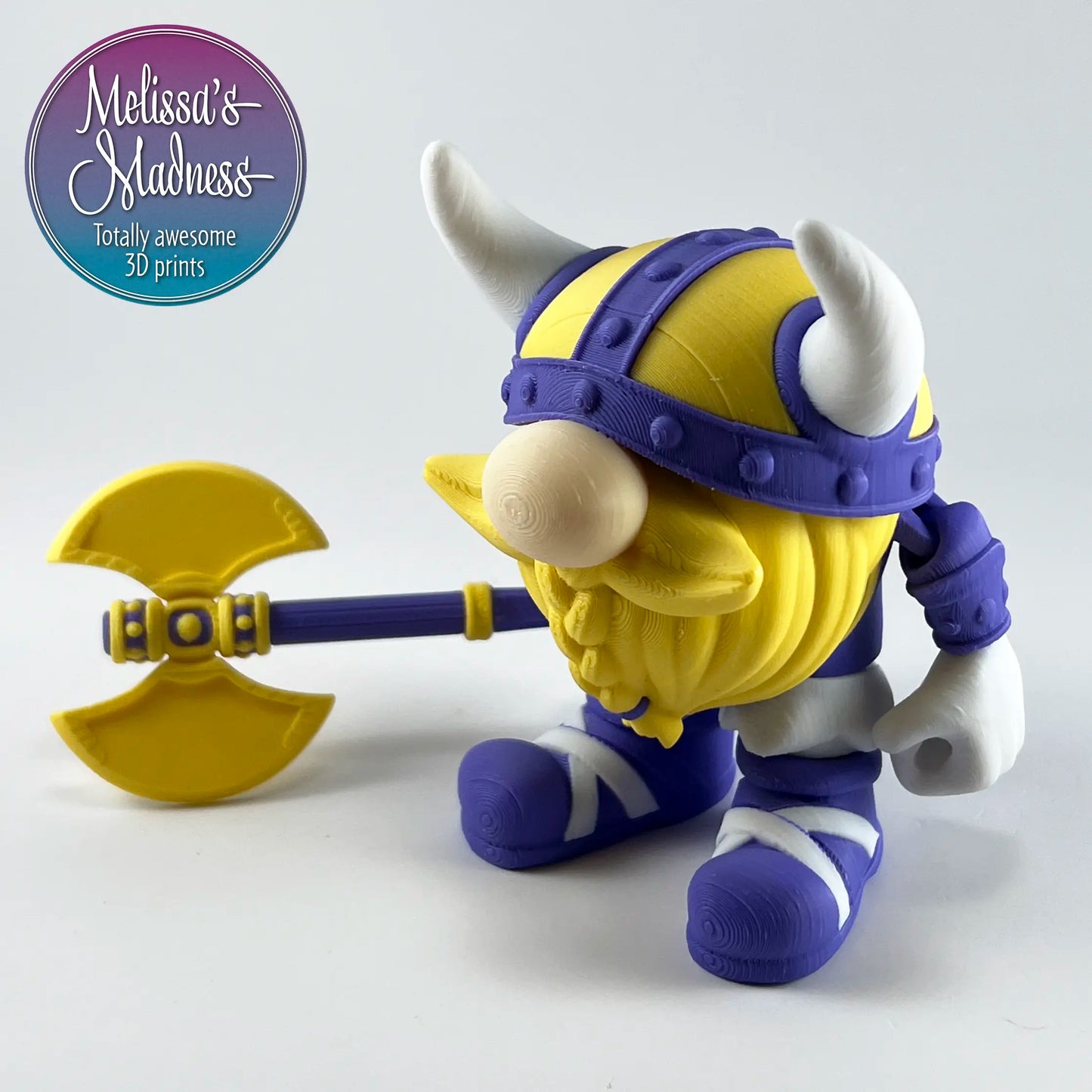 Viking Gnome - Articulating 3D Printed Humanoid Figurine | Made in Montana | Flexi Factory Design