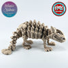 Ankylosaurus Skeleton Figurine 3D Printed PLA in Basic Beige
