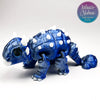 Flexi Ankylosaurus in Blue+Silver articulated desk fidget display piece 3D printed