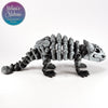Eco-Friendly Articulated Ankylosaurus Skeleton Industrially Compostable PLA Collectible in Black+White Shifting