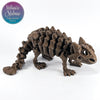 Articulated Ankylosaurus Skeleton Sustainable Gift Shop Collectible Biodegradable PLA in Cocoa Brown