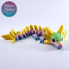 Axolotl Baby Dragon in Soft Rainbow & Lemon Yellow
