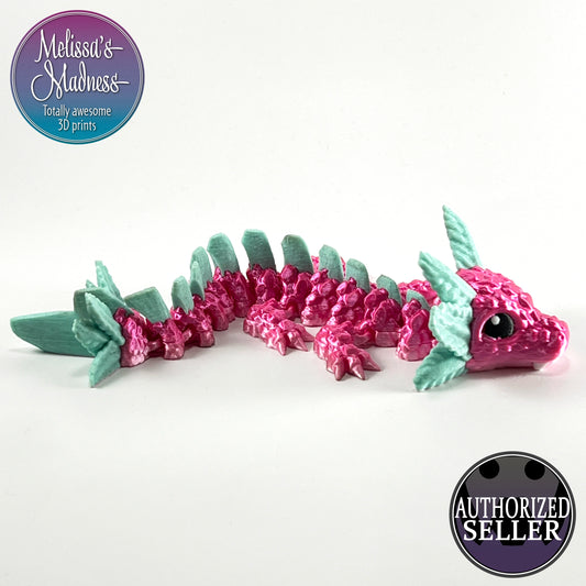 Axolotl Baby Dragon in Silk Pink Ombre & Mint Chip