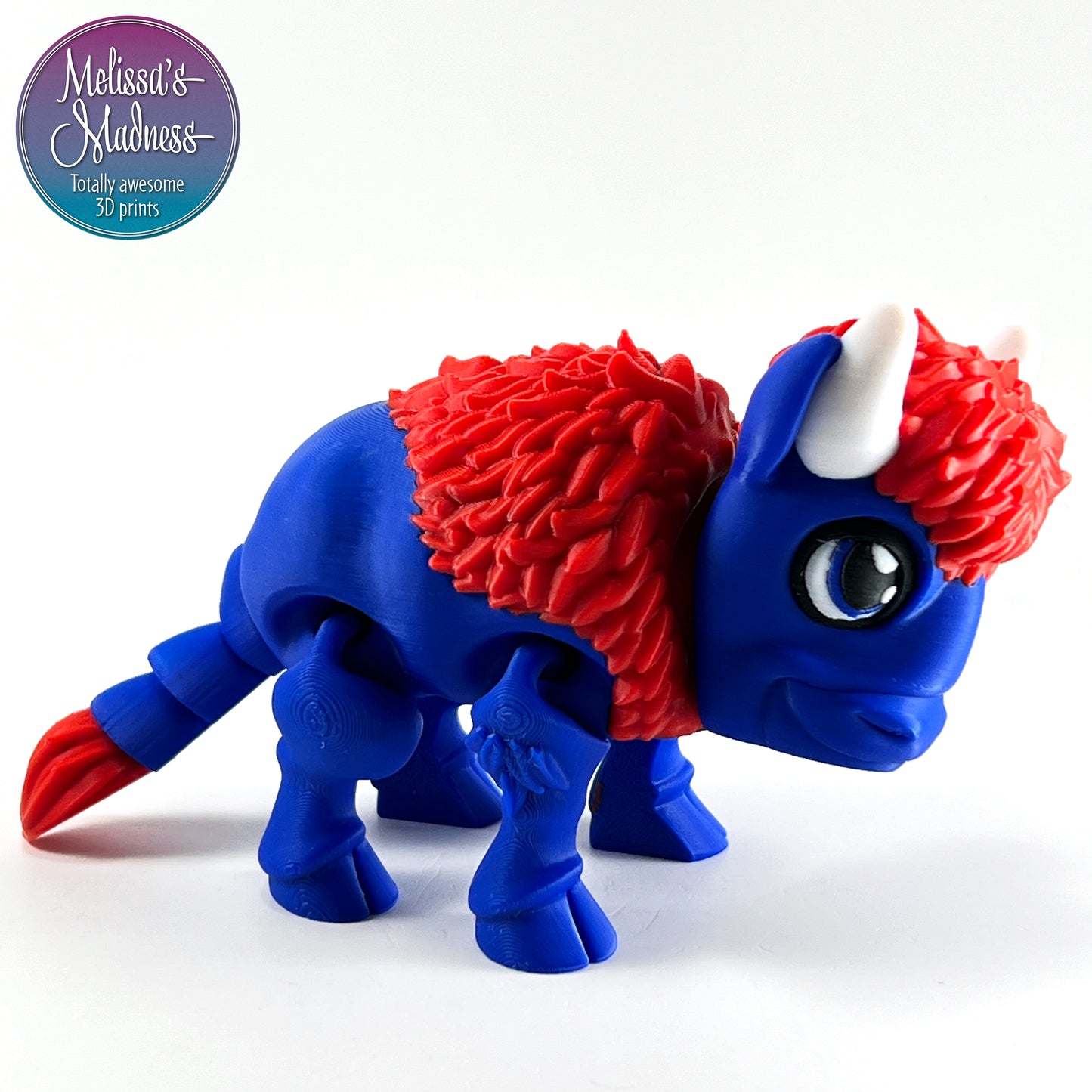 Bison in Blue & Red