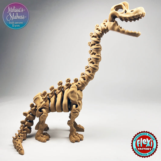 Brachiosaurus Skeleton - Articulating 3D Printed Dinosaur Skeleton | Made in Montana | Flexi Factory Design