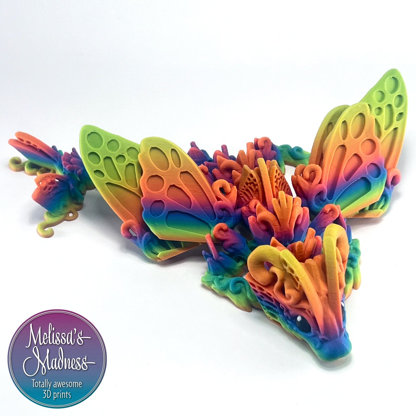 Butterfly Baby Dragon - Articulating 3D Printed Fantasy Figurine | Made in Montana | Cinderwing3D Design