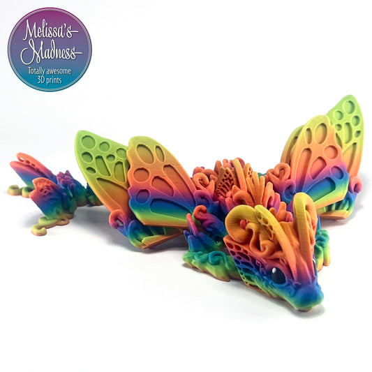 Butterfly Baby Dragon - Articulating 3D Printed Fantasy Figurine | Made in Montana | Cinderwing3D Design
