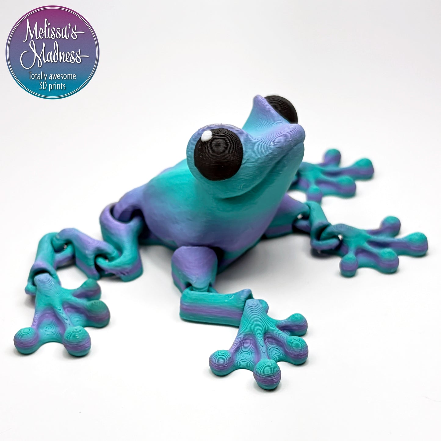 Cinder Frog in Aquarius flexi figurine sustainable bioplastic hydropower made