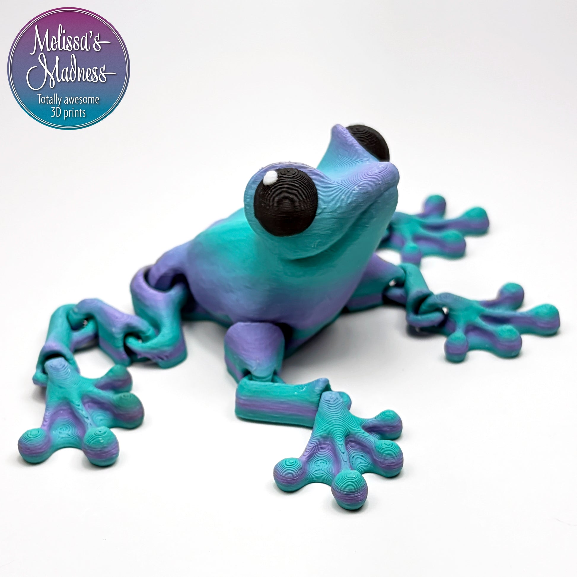 Cinder Frog in Aquarius flexi figurine sustainable bioplastic hydropower made