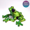 3D printed articulated Cinder Frog in Yellow+Green Shifting flexi movement collectible figurine