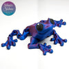 Cinder Frog in Red+Blue Shifting flexi figurine woman-owned Made in USA handcrafted