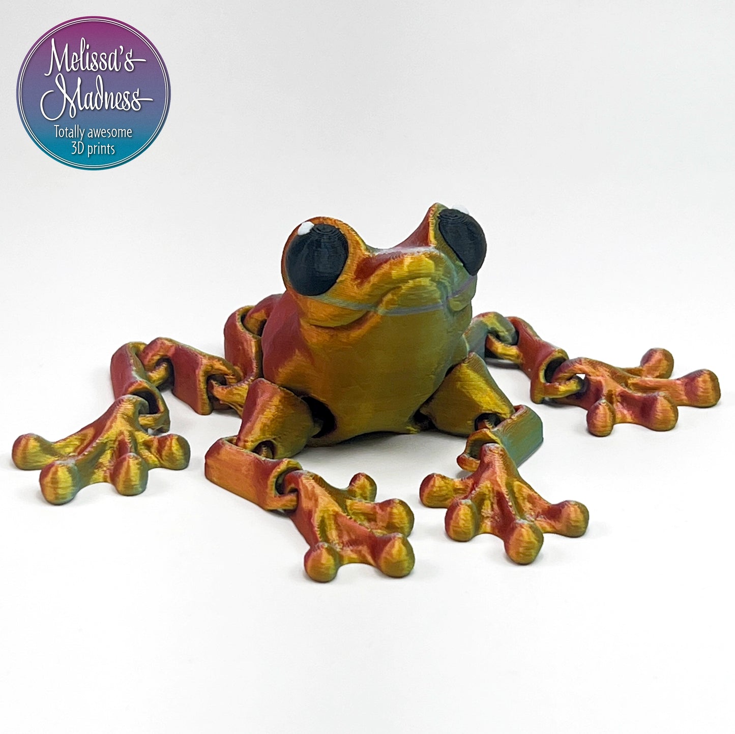 3D printed Cinder Frog in Jewel Green+Red Orange+Gold Shifting wholesale gift shop supplier museum aquarium store collectible